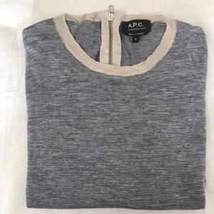 A.P.C. 100% linen Striped Sweater in Size S